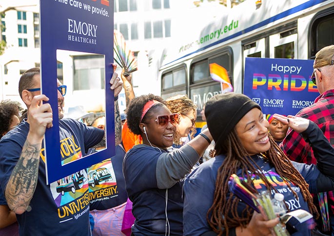 parade volunteers at atlanta pride