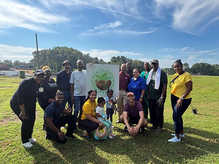 community garden members smiling