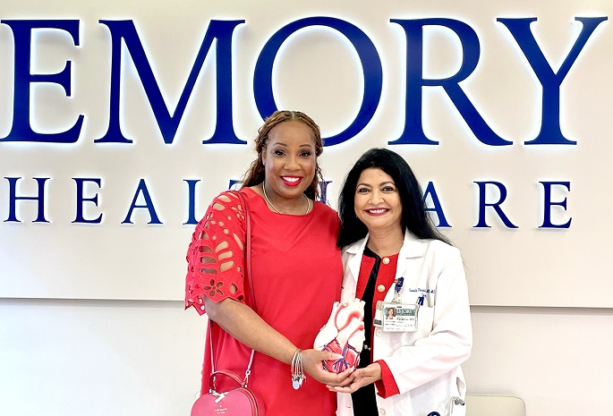 emory heart & vascular patient toniya and dr parashar