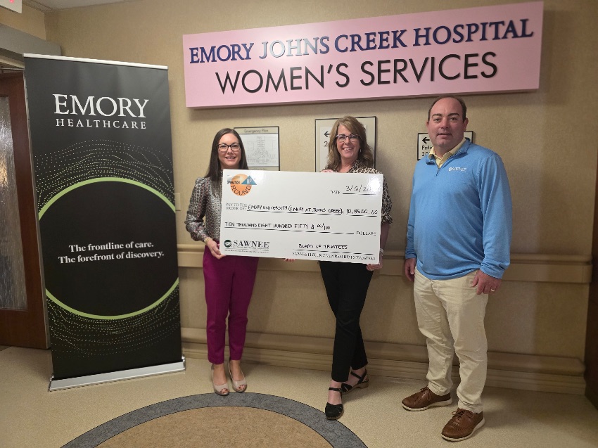 Emory Johns Creek Hospital check donation